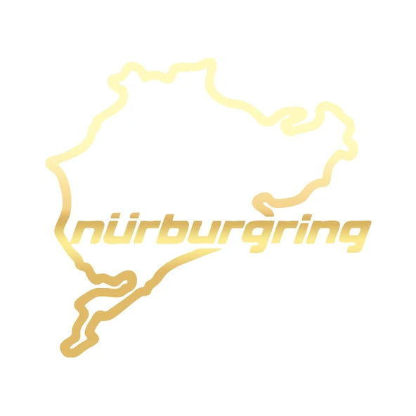 Nürburgring Araba Sticker  17x17 Cm Gold ürün görseli 1