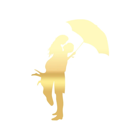Romantik Araba Sticker 17x17 Cm Gold ürün görseli 1