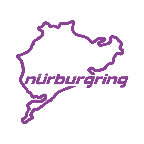 Nürburgring Araba Sticker  17x17 Cm Mor ürün görseli 1