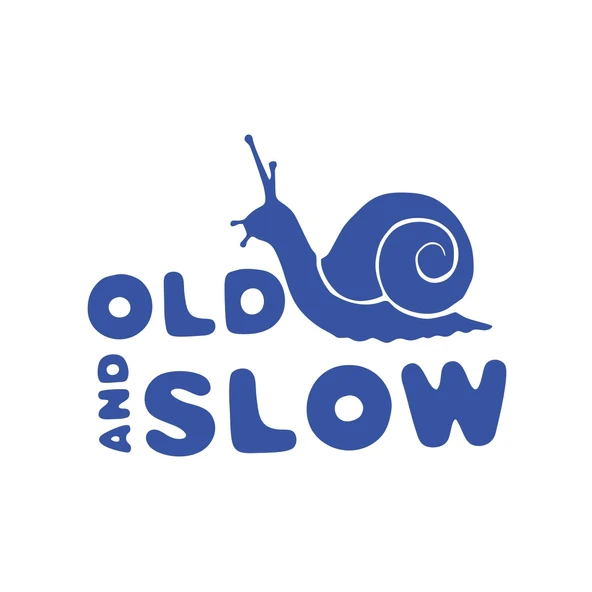 Old and Slow Salyangoz Araba Sticker 17x17 Cm Mavi ürün görseli 1