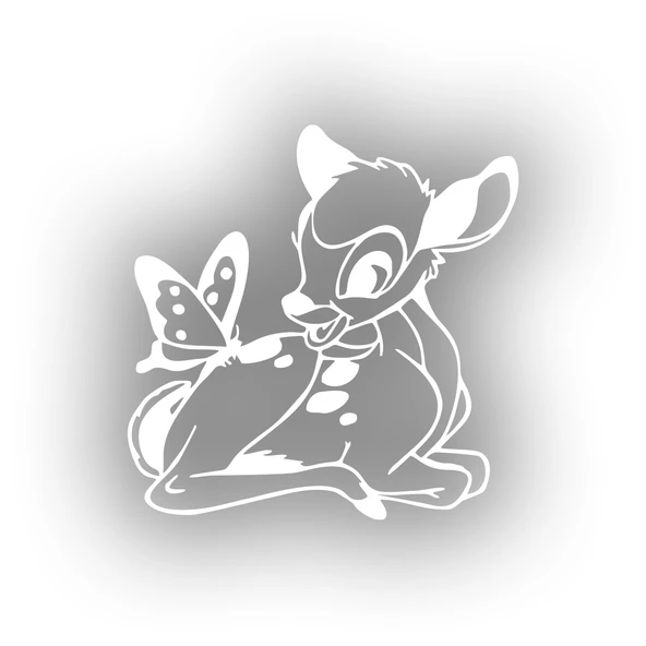 Ceylan Ve Kelebek Araba Sticker 17x17 Cm Beyaz ürün görseli 1