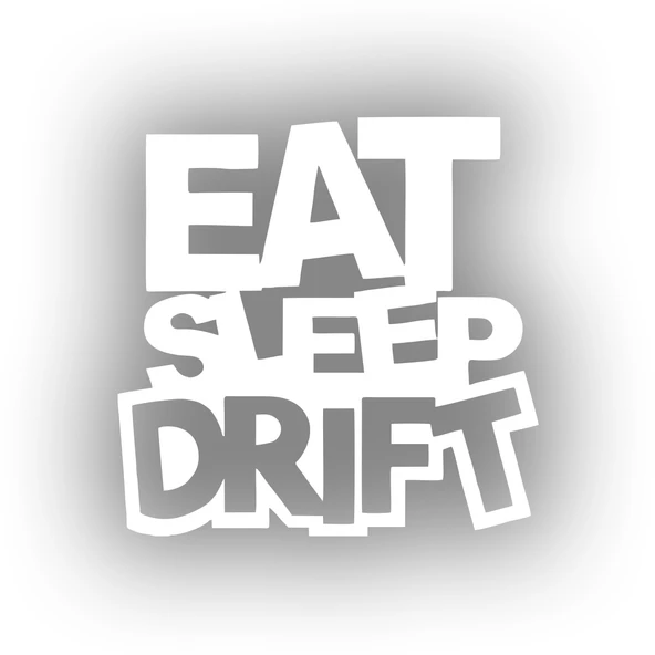 Eat Sleep Drift Araba Sticker 17x17 Cm Beyaz ürün görseli 1
