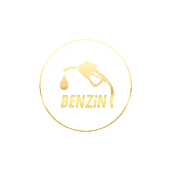 Benzin Araba Sticker 17x17 Cm Gold ürün görseli 1