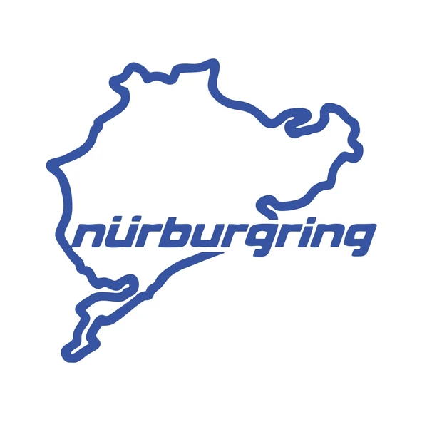 Nürburgring Araba Sticker  17x17 Cm Mavi ürün görseli 1