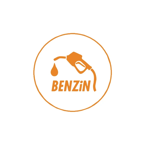Benzin Araba Sticker 17x17 Cm Turuncu ürün görseli 1