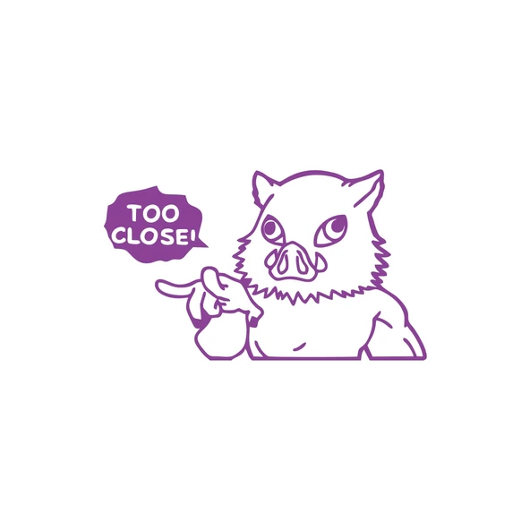 Too Close Anime Araba Sticker 17x17 Cm Mor ürün görseli 1