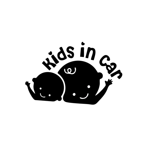 Kids In Car Araba Sticker 17x17 Cm Siyah ürün görseli 1