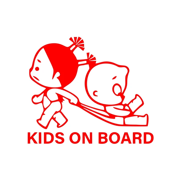 Kids On Board Araba Sticker  17x17 Cm Kırmızı ürün görseli 1