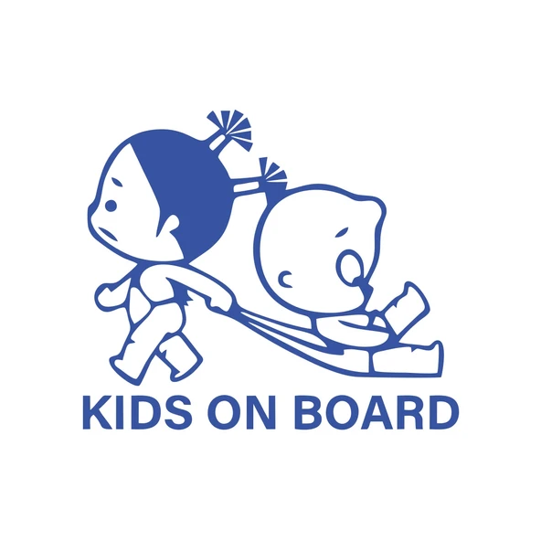 Kids On Board Araba Sticker  17x17 Cm Mavi ürün görseli 1
