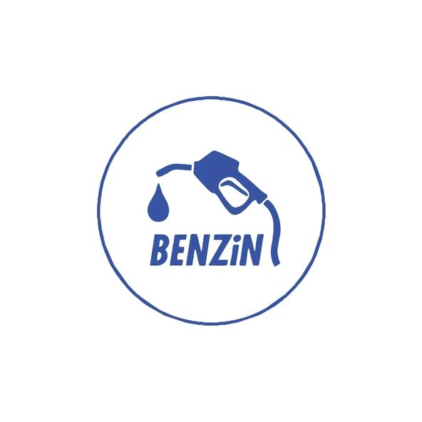 Benzin Araba Sticker 17x17 Cm Mavi ürün görseli 1