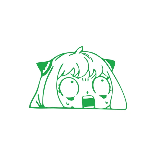 Anime Araba Sticker 17x17 Cm Yeşil ürün görseli 1