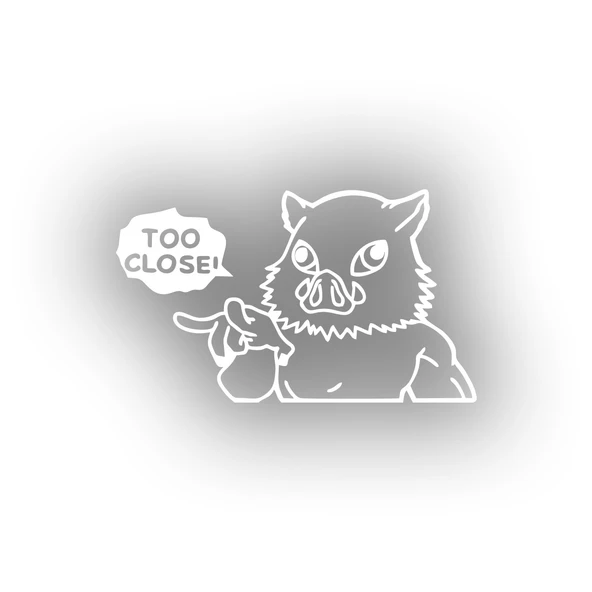 Too Close Anime Araba Sticker 17x17 Cm Beyaz ürün görseli 1