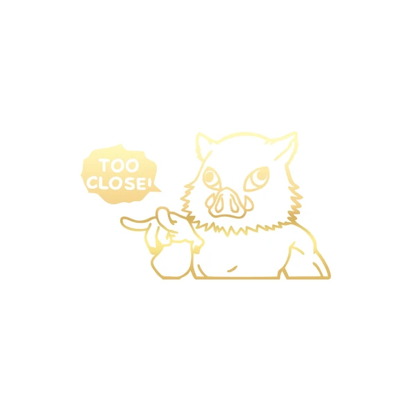 Too Close Anime Araba Sticker 17x17 Cm Gold ürün görseli 1