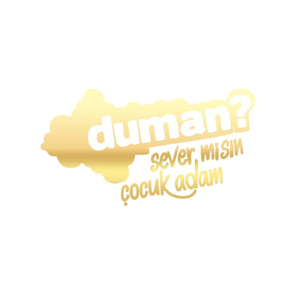 Duman Sever Misin Çocuk Adam Araba Sticker 17x17 Cm Gold ürün görseli 1