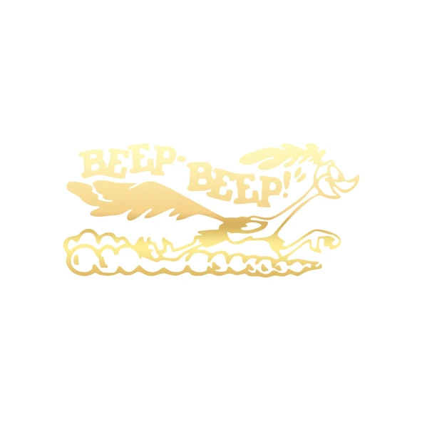 Beep Beep Araba Sticker 17x17 Cm Gold ürün görseli 1