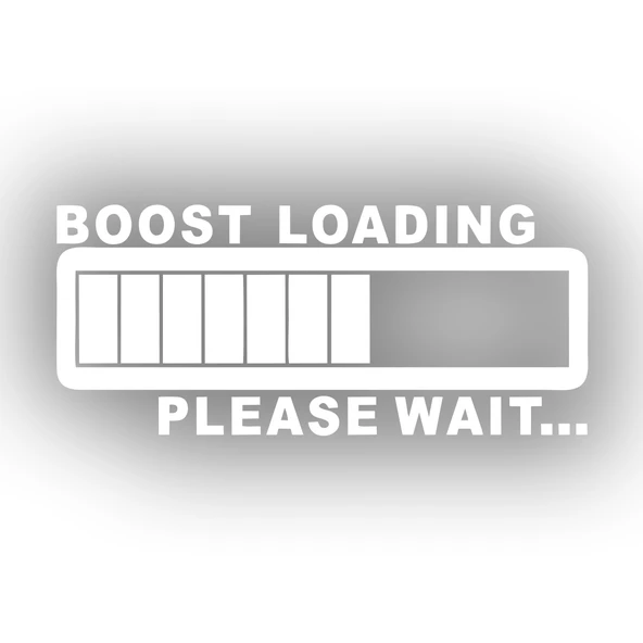 Boost Loading Araba Sticker 17x17 Cm Beyaz ürün görseli 1