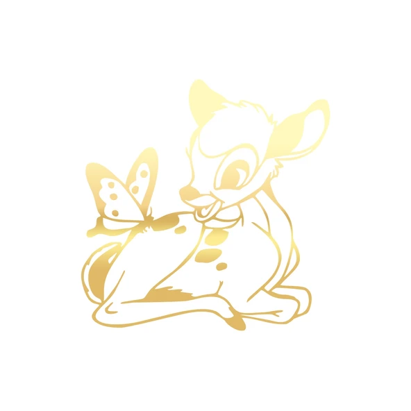Ceylan Ve Kelebek Araba Sticker 17x17 Cm Gold ürün görseli 1