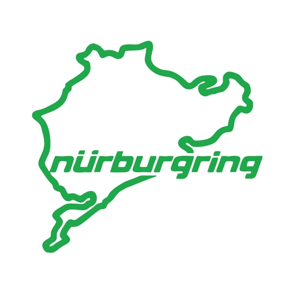 Nürburgring Araba Sticker  17x17 Cm Yeşil ürün görseli 1