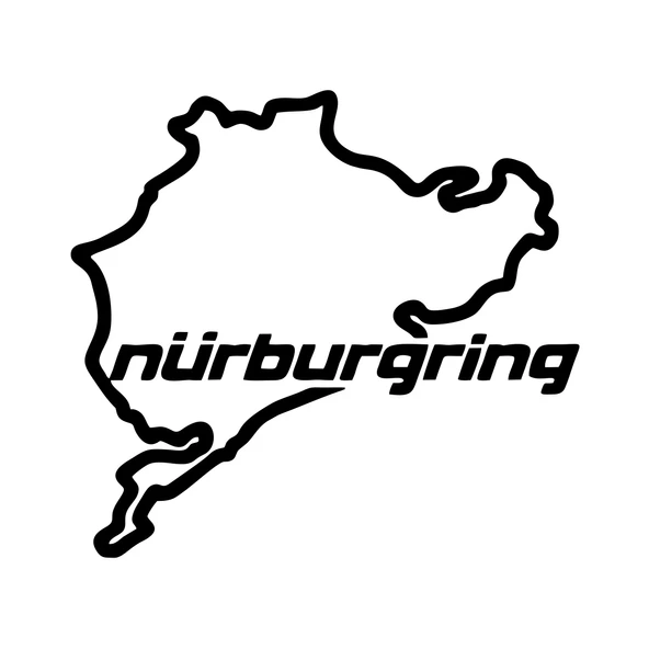 Nürburgring Araba Sticker  17x17 Cm Siyah ürün görseli 1