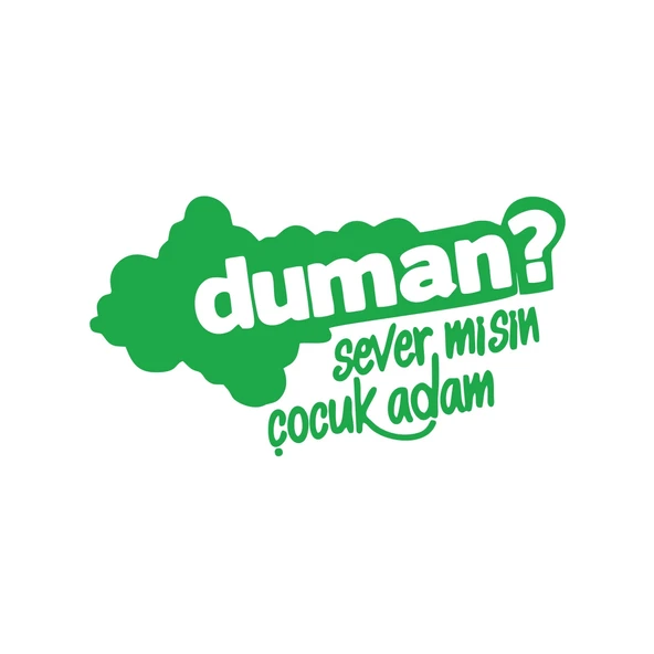 Duman Sever Misin Çocuk Adam Araba Sticker 17x17 Cm Yeşil ürün görseli 1