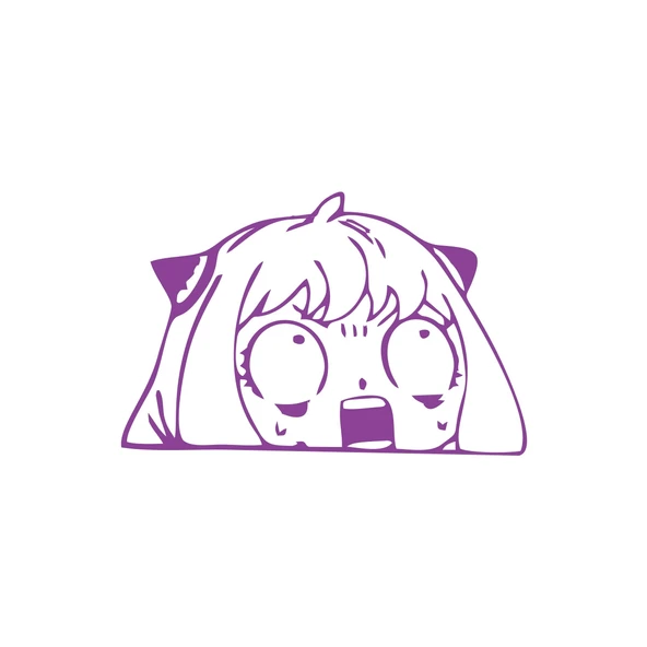 Anime Araba Sticker 17x17 Cm Mor ürün görseli 1