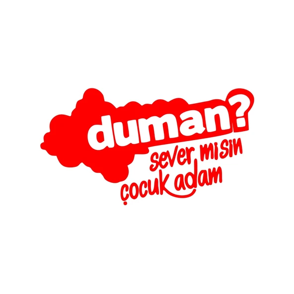 Duman Sever Misin Çocuk Adam Araba Sticker 17x17 Cm Kırmızı ürün görseli 1