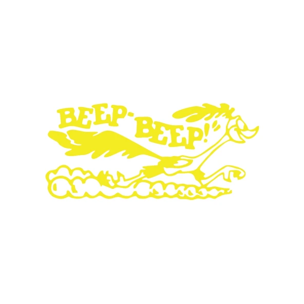 Beep Beep Araba Sticker 17x17 Cm Sarı ürün görseli 1