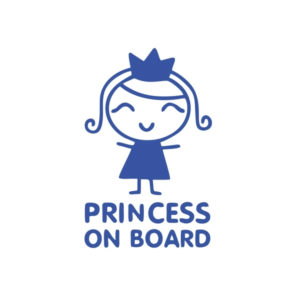 Princess On Board Araba Sticker 17x17 Cm Mavi ürün görseli 1
