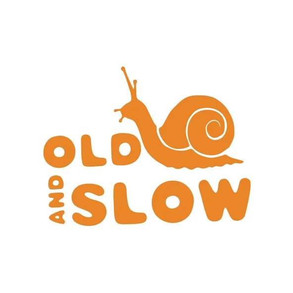 Old and Slow Salyangoz Araba Sticker 17x17 Cm Turuncu ürün görseli 1