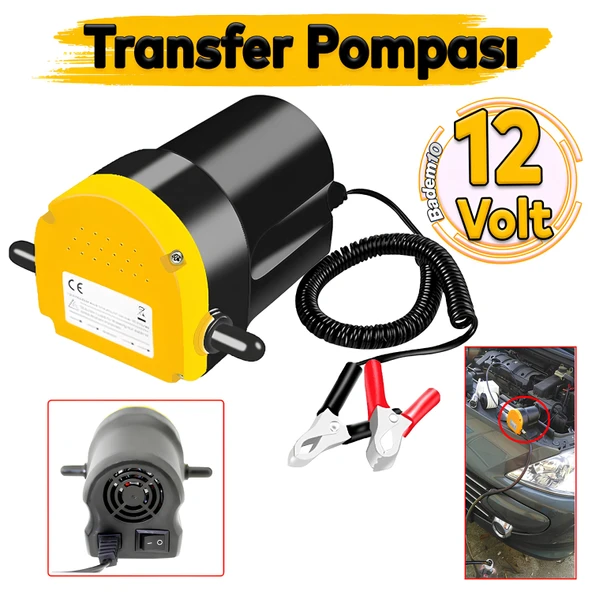 Araba Araç Otomobil Motor Yağ Pompası 12V 60W Motor Yağı Yakıt Transfer İkmal Aktarma Pompası ürün görseli 1