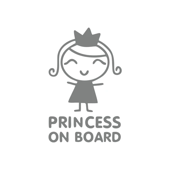 Princess On Board Araba Sticker 17x17 Cm Gri ürün görseli 1