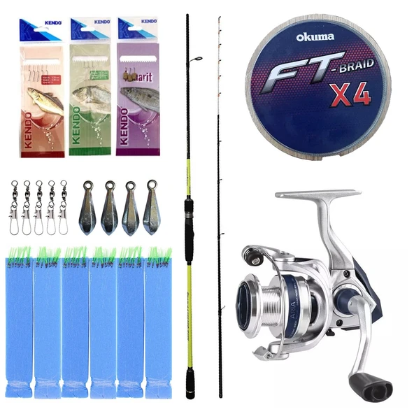 Yek Outdoor Hazır Tekne Oltası Seti Okuma Orata Tekne Kamışı 202cm 150-200gr 2 Parça Olta Kamışı&Okuma ARIA-6000a Olta Makinesi ürün görseli 1
