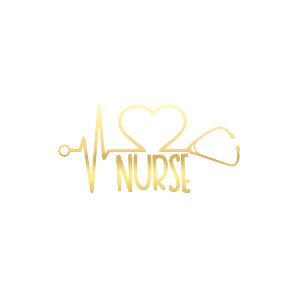 Nurse Araba Sticker 17x17 Cm Gold ürün görseli 1