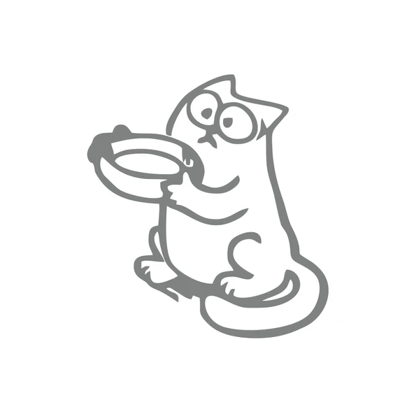 Komik Kedi Araba Sticker 17x17 Cm Gri ürün görseli 1
