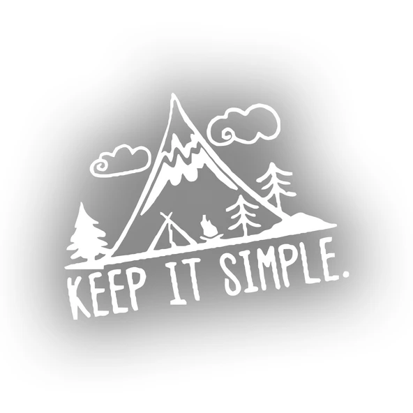 Keep It Simple Kamp Araba Stickeri 17x17 Cm Beyaz ürün görseli 1