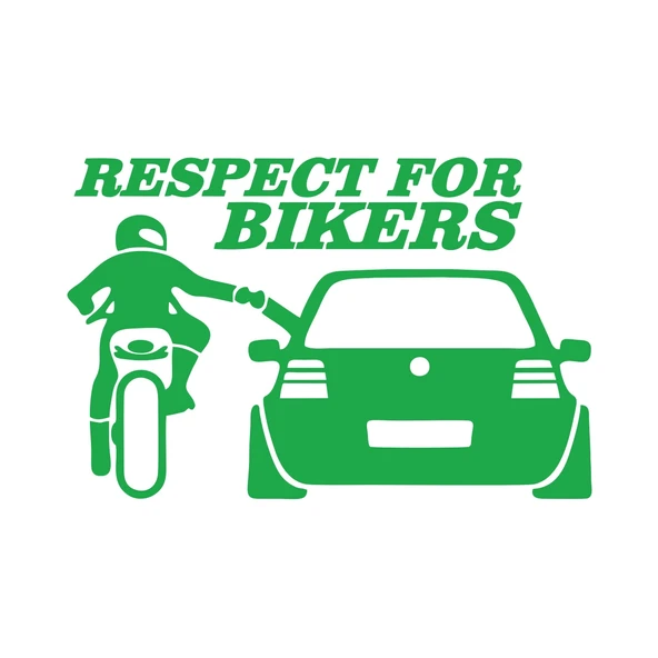 Respect For Bikers Araba Sticker 17x17 Cm Yeşil ürün görseli 1