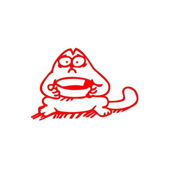 Komik Kedi Araba Sticker 17x17 Cm Kırmızı ürün görseli 1