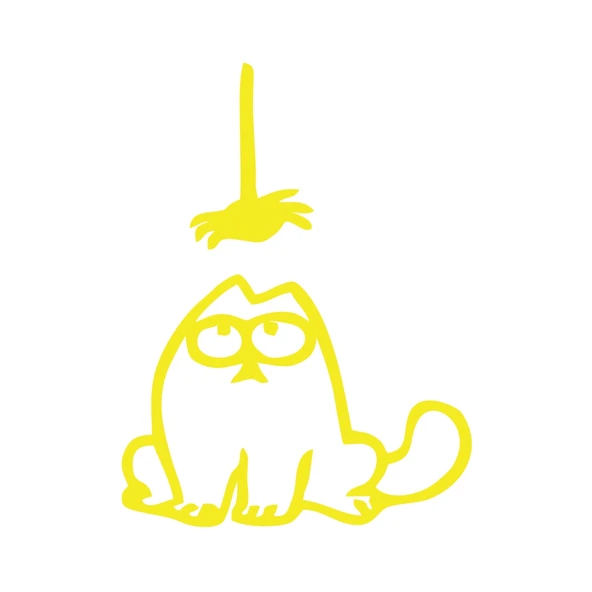 Komik Kedi Araba Sticker 17x17 Cm Sarı ürün görseli 1