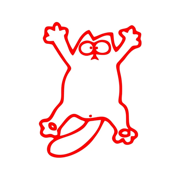 Komik Kedi Araba Sticker 17x17 Cm Kırmızı ürün görseli 1