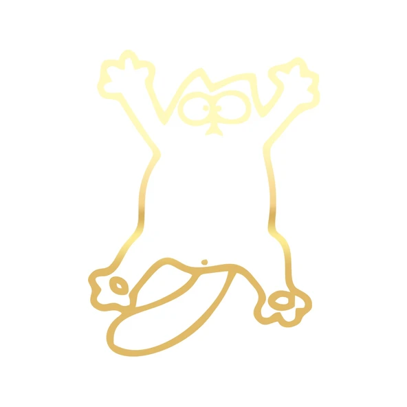 Komik Kedi Araba Sticker 17x17 Cm Gold ürün görseli 1