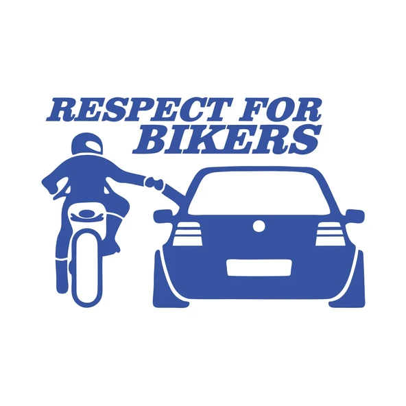 Respect For Bikers Araba Sticker 17x17 Cm Mavi ürün görseli 1