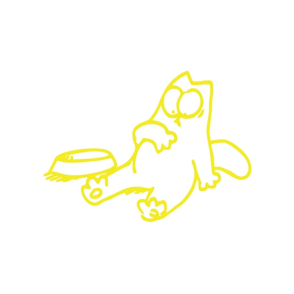 Komik Kedi Araba Sticker 17x17 Cm Sarı ürün görseli 1
