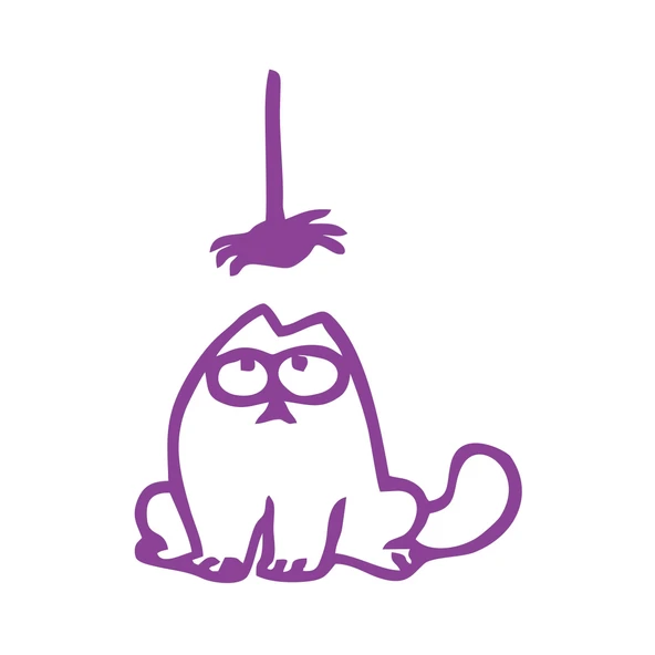 Komik Kedi Araba Sticker 17x17 Cm Mor ürün görseli 1