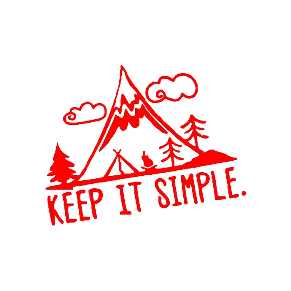Keep It Simple Kamp Araba Stickeri 17x17 Cm Kırmızı ürün görseli 1