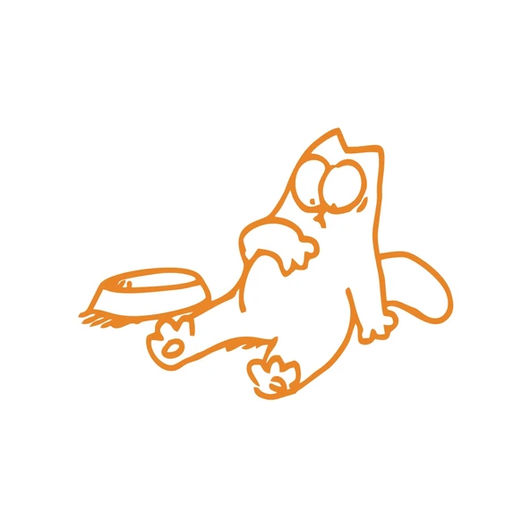 Komik Kedi Araba Sticker 17x17 Cm Turuncu ürün görseli 1