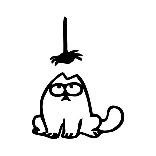 Komik Kedi Araba Sticker 17x17 Cm Siyah ürün görseli 1