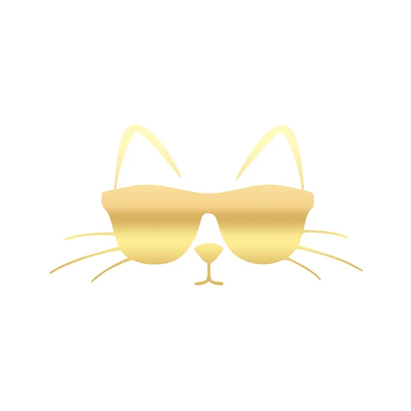 Güneş Gözlüğü Takan Kedi Araba Sticker 17x17 Cm Gold ürün görseli 1