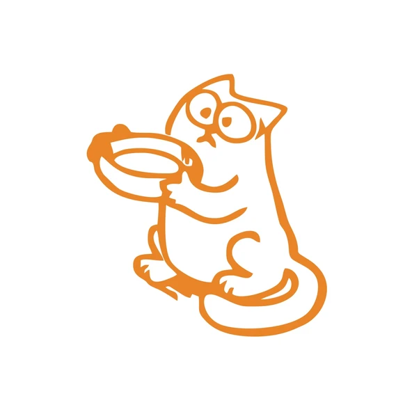 Komik Kedi Araba Sticker 17x17 Cm Turuncu ürün görseli 1