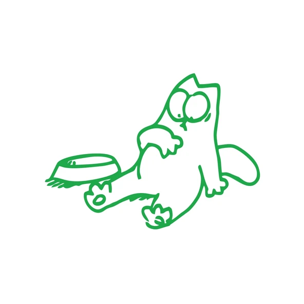 Komik Kedi Araba Sticker 17x17 Cm Yeşil ürün görseli 1