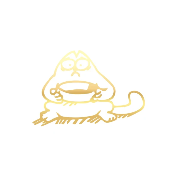 Komik Kedi Araba Sticker 17x17 Cm Gold ürün görseli 1